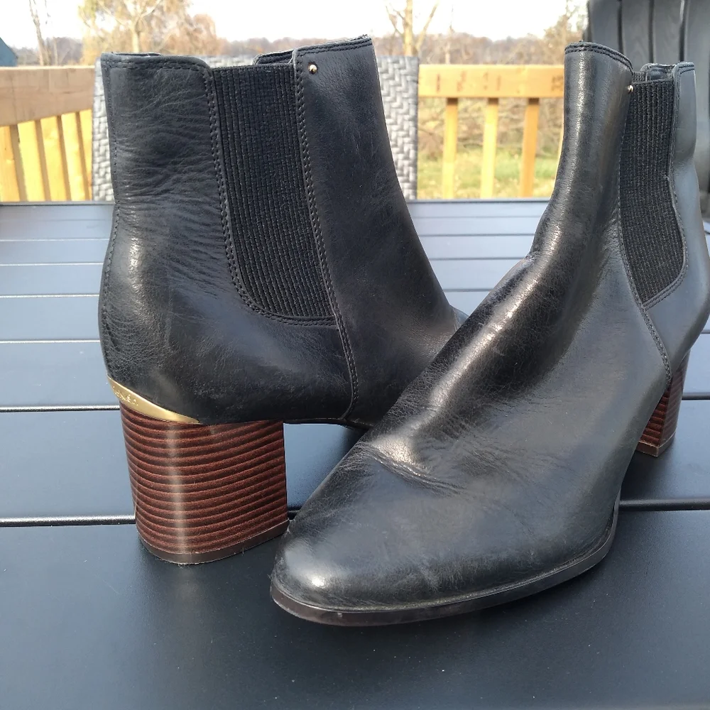 Women's Calvin Klein Black Chunky Block Heel Felda Booties, Size 6, Ankl… - Picture 1 of 16